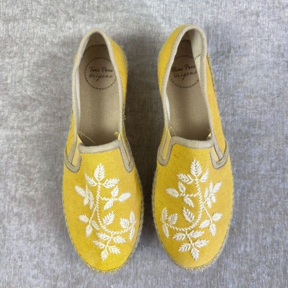 Toni Pons Embroidered Espadrille Flats Slip On Boho Size 38  US7.5 Shoes Spain